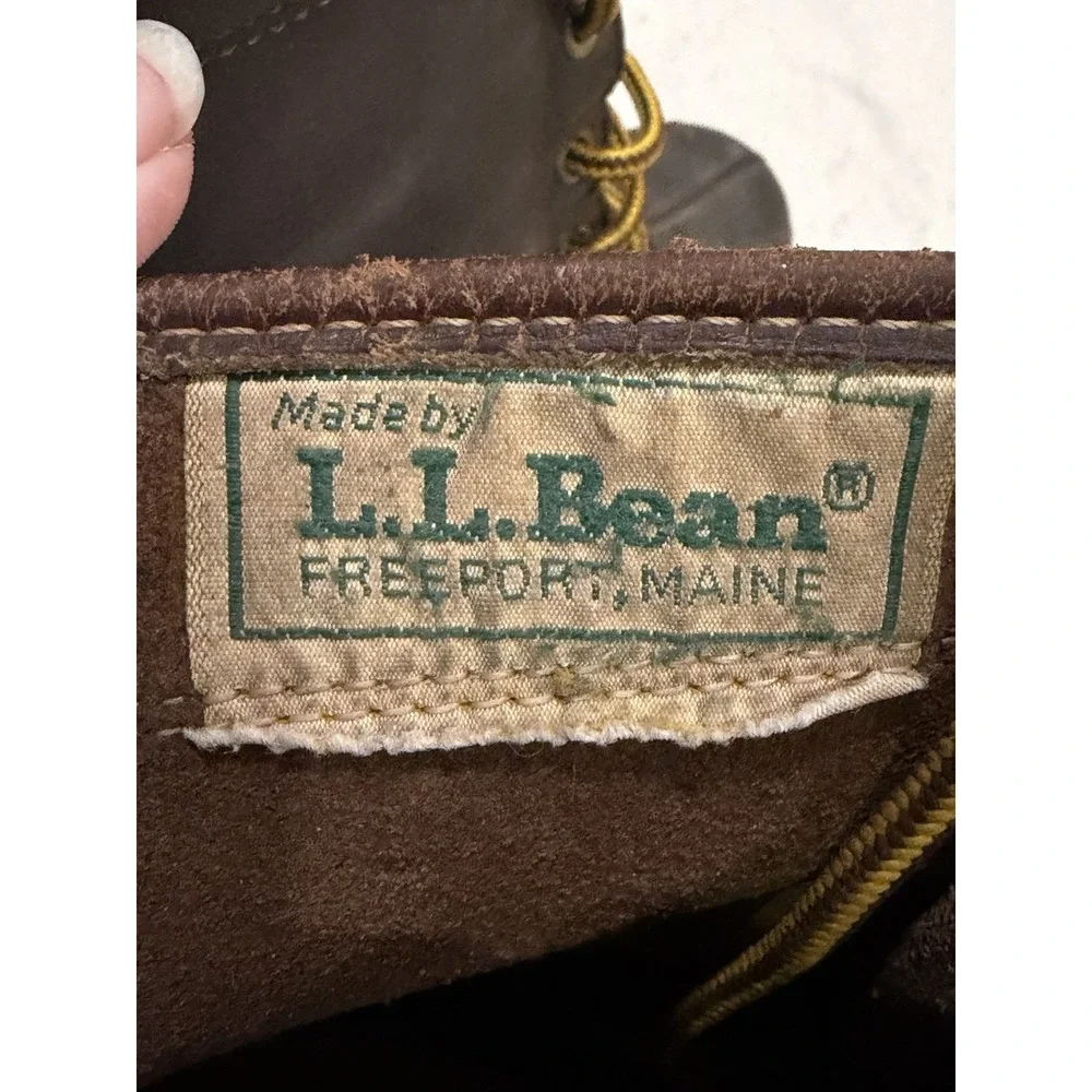 LL Bean Maine Hunting Shoe VTG Duck Boots Mens 9 M Brown Leather Rubber USA
